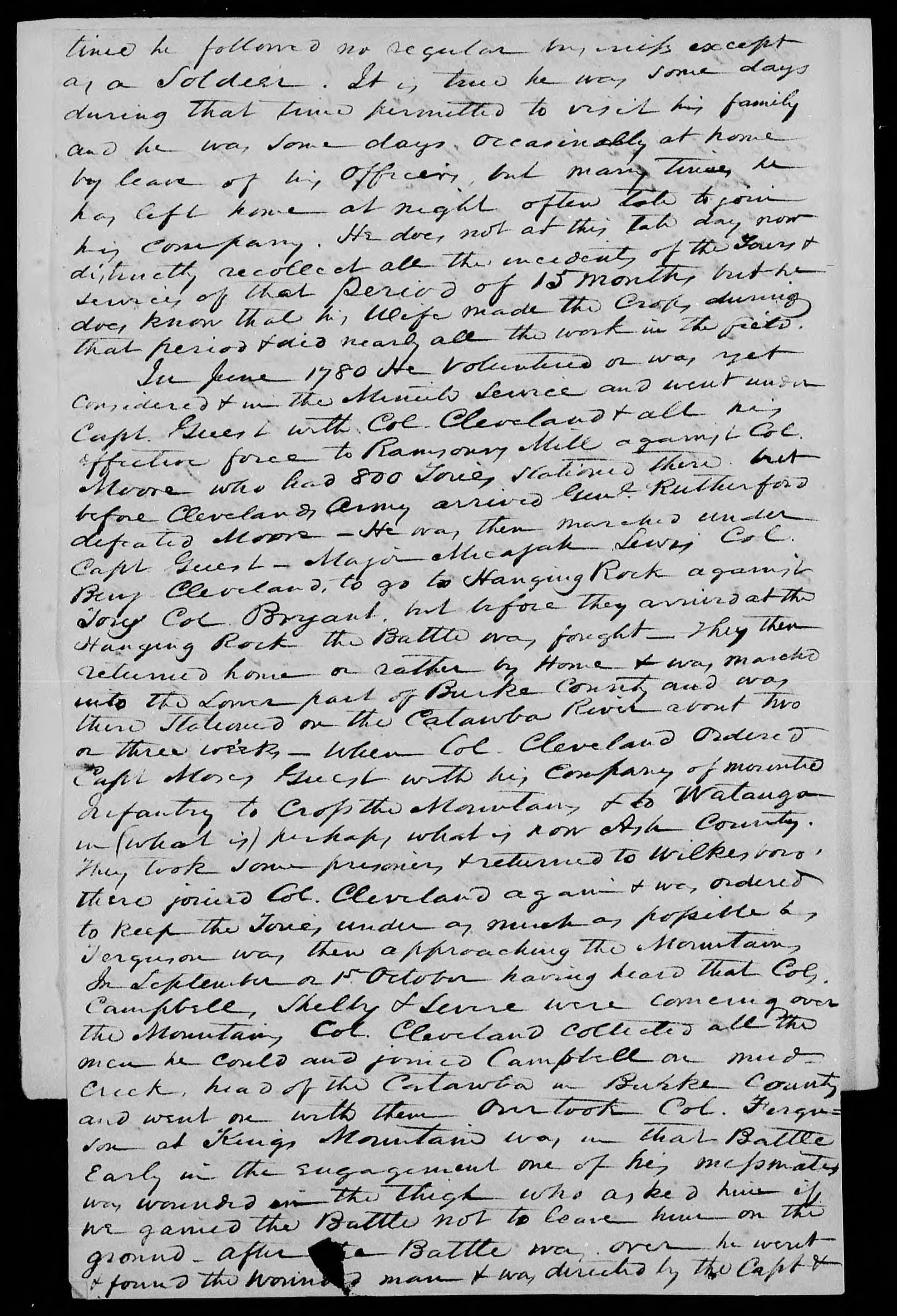 Application for a Veteran's Pension from William Guest, 9 March 1835, page 2