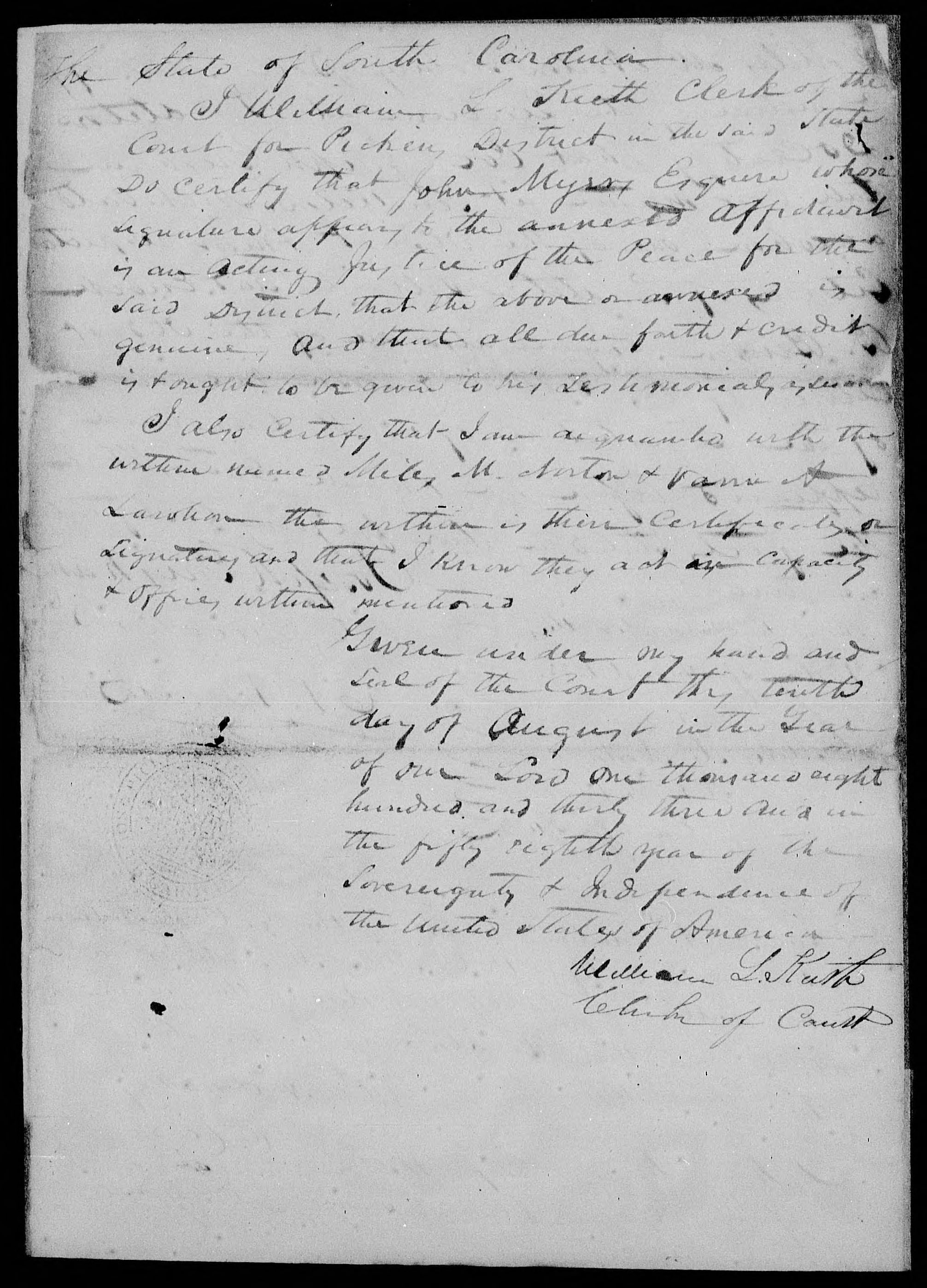 Application for a Veteran's Pension from William Guest, 9 August 1833, page 3