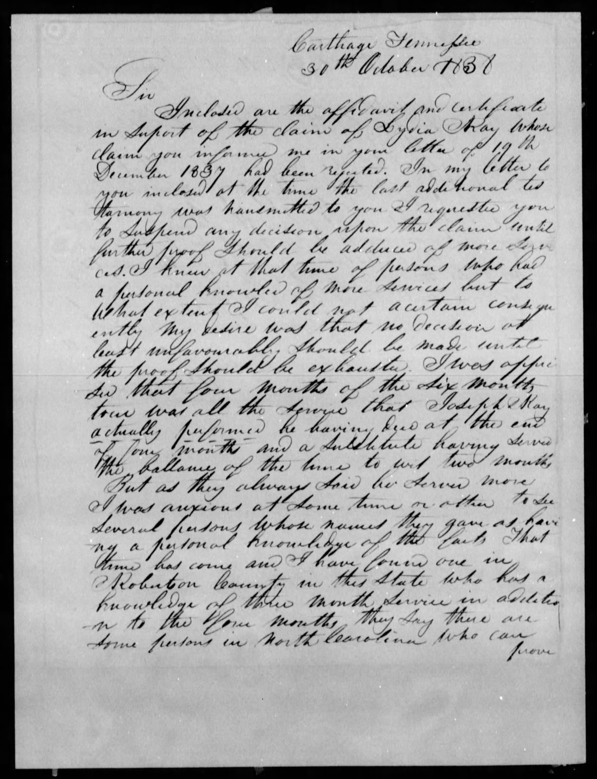 Letter from Adam Ferguson to James L. Edwards, 30 October 1838, page 1