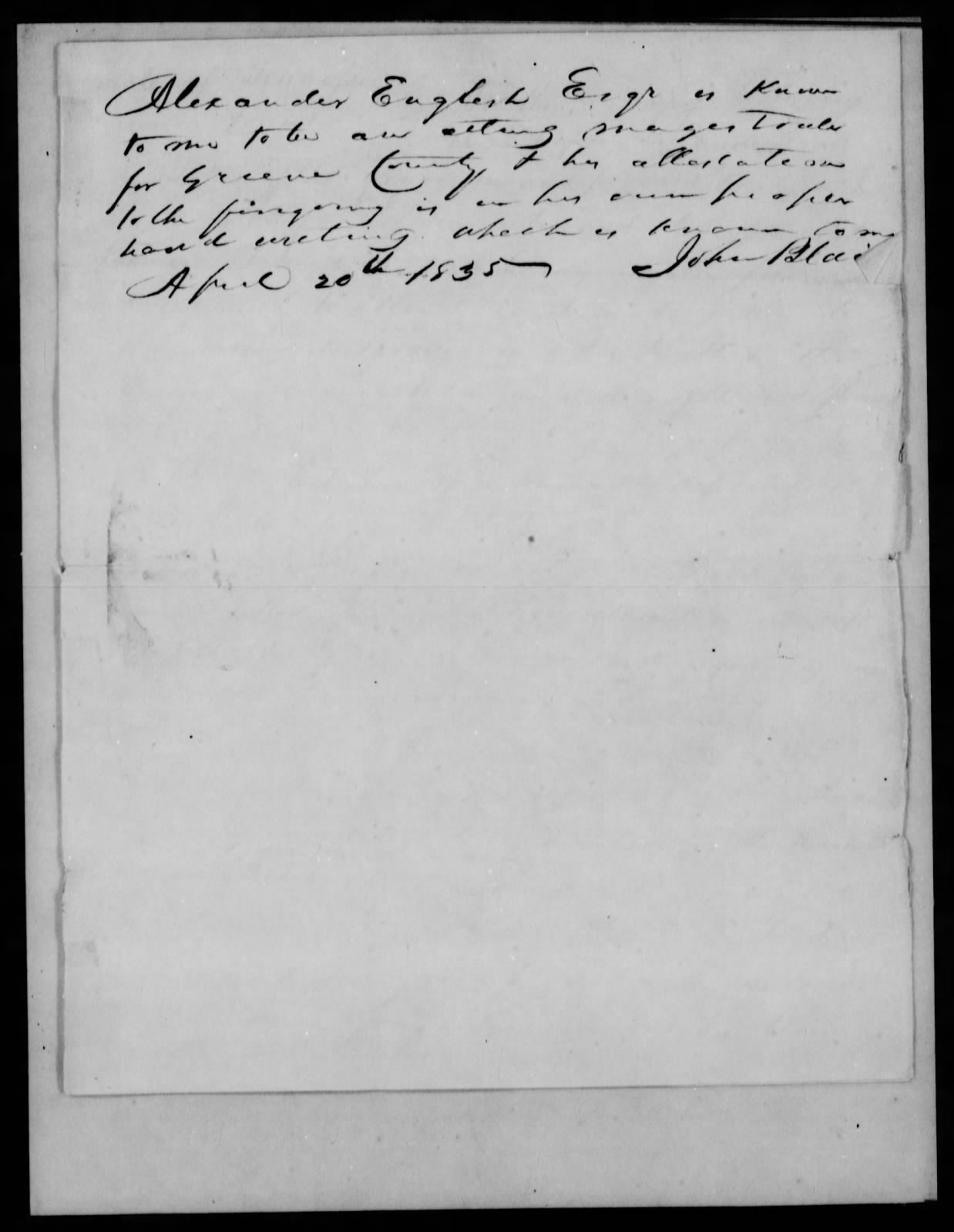 Application for a Widow's Pension from Mary Robison, February 1835, page 3