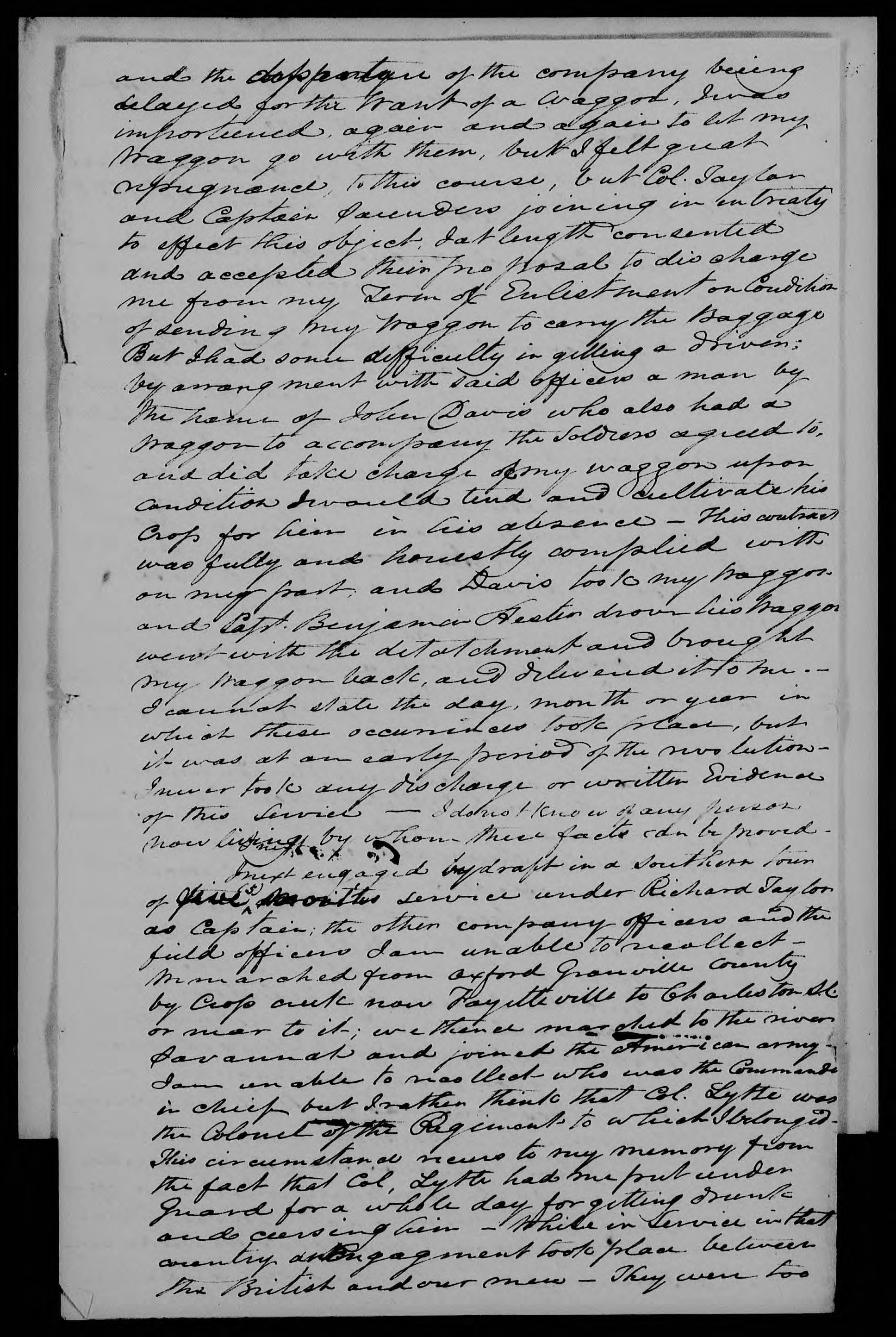 Application for a Veteran's Pension from William Taburn, 10 August 1832, page 2