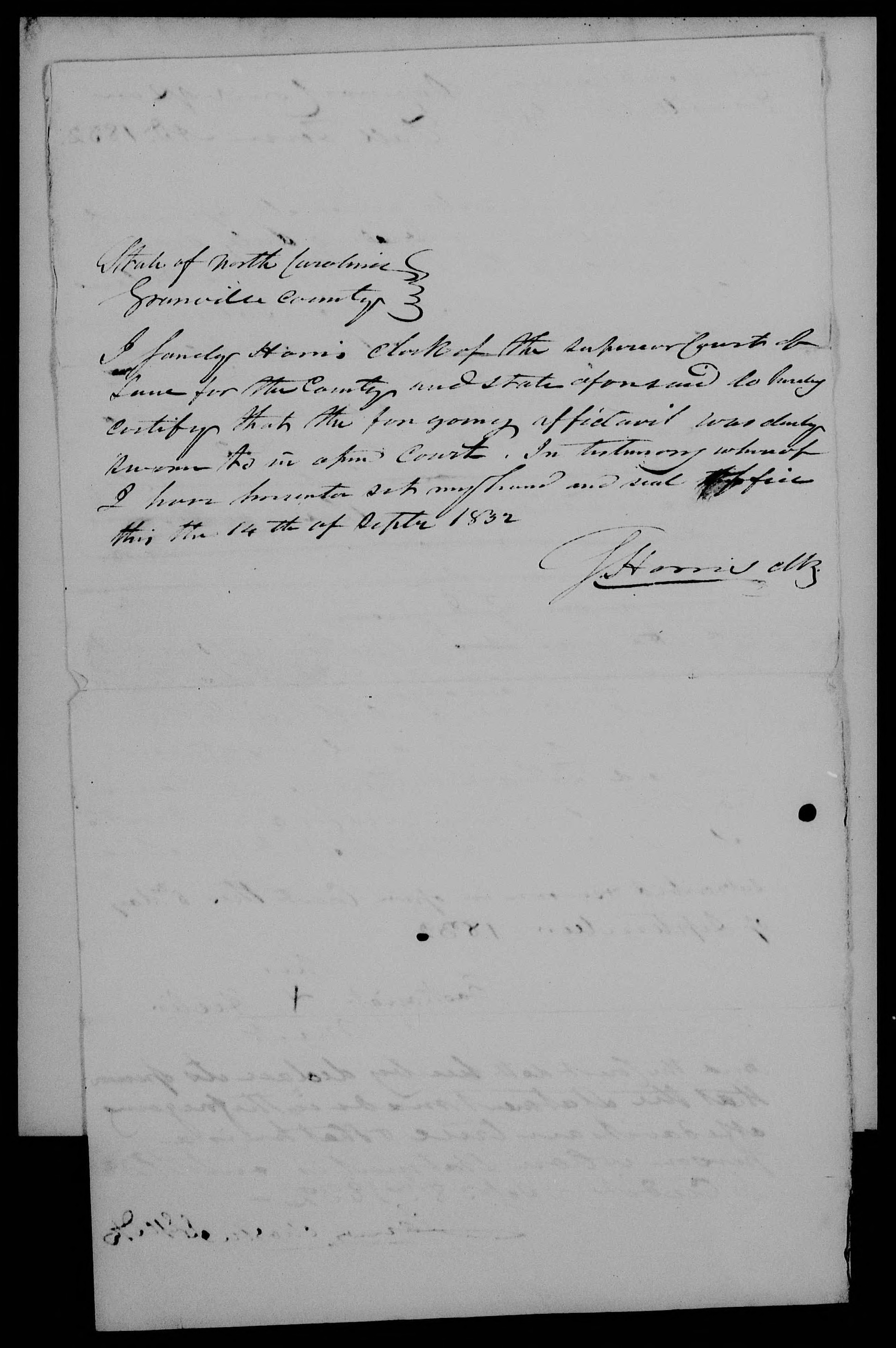 Affidavit of Zachariah Hester in support of a Pension Claim for William Taburn, 5 September 1832, page 2
