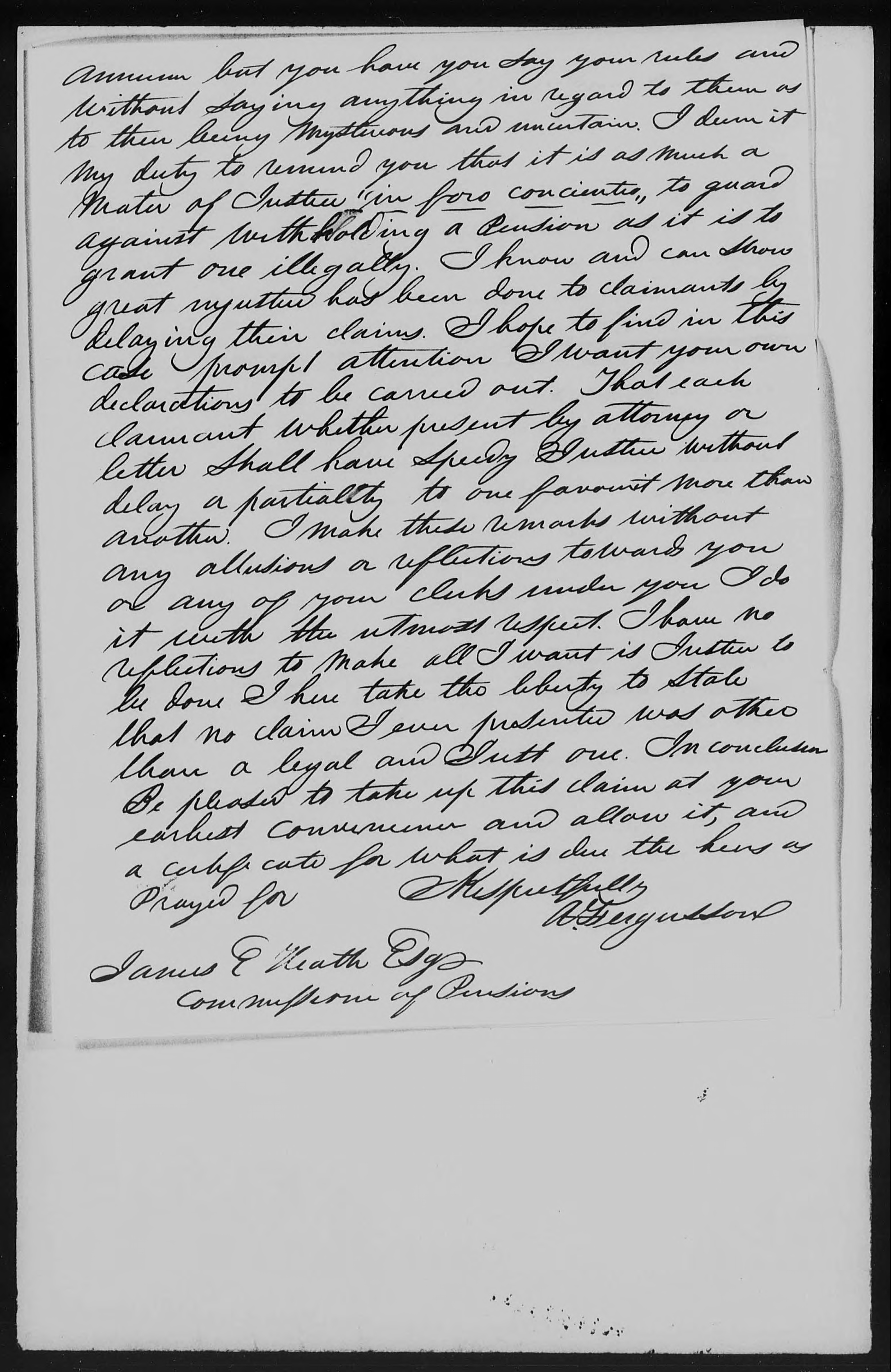  Letter from Adam Ferguson to James Ewell Heath, 18 October 1851, page 3