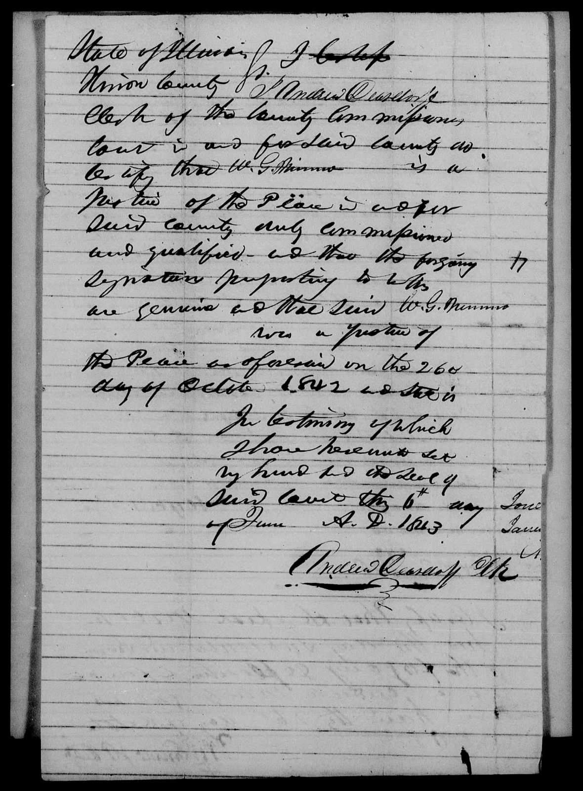 Affidavit of Hezekiah West in support of a Pension Claim for Rosana Murray, 26 October 1842, page 2