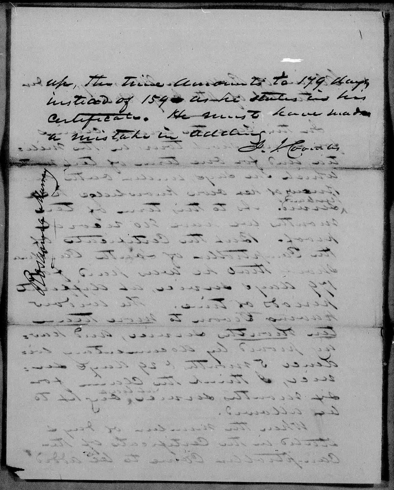 Report of the Pension of Susana Murray from J. J. Combs, circa December 1849, page 2