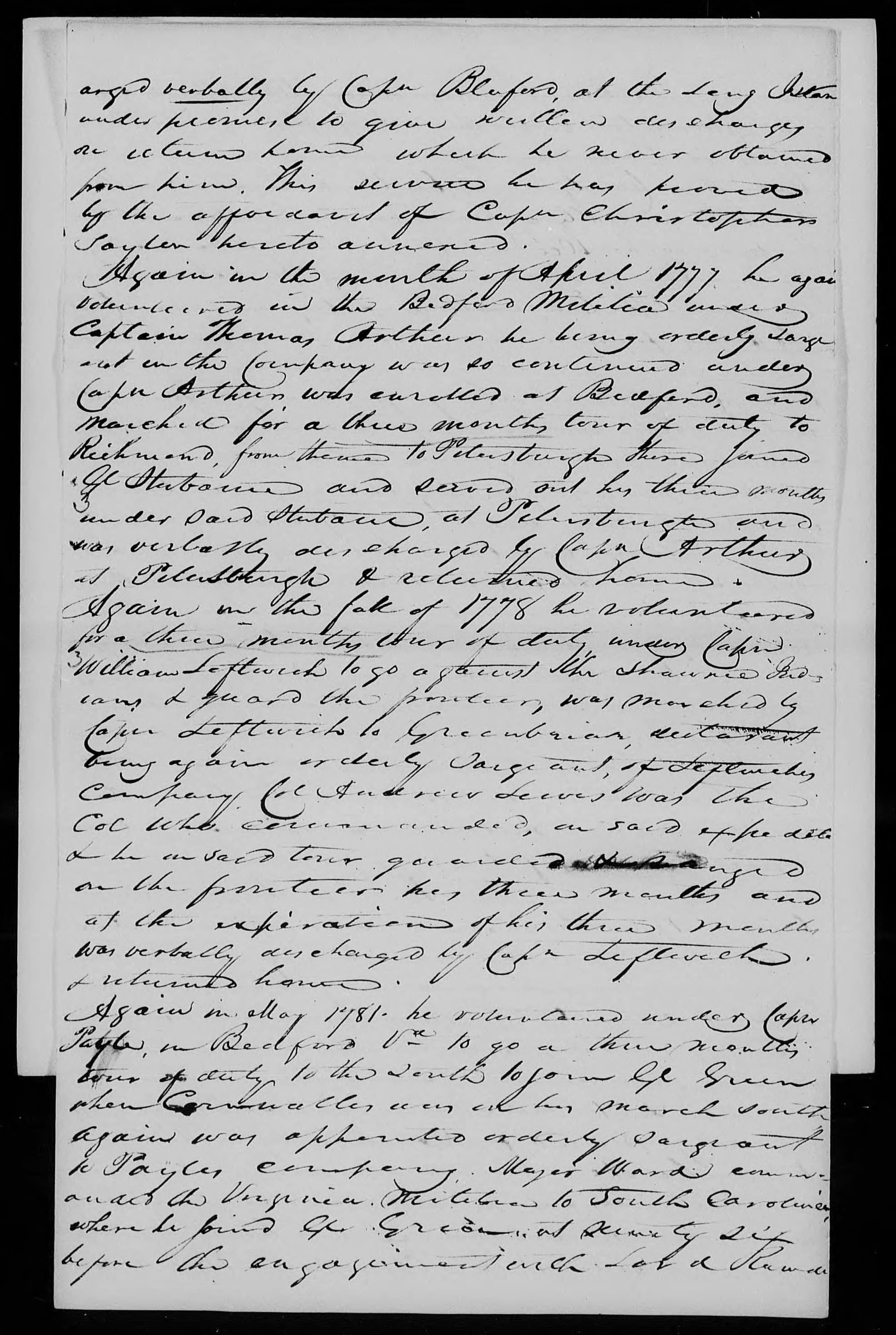 Application for a Veteran's Pension from John Edwards, 9 September 1833, page 2