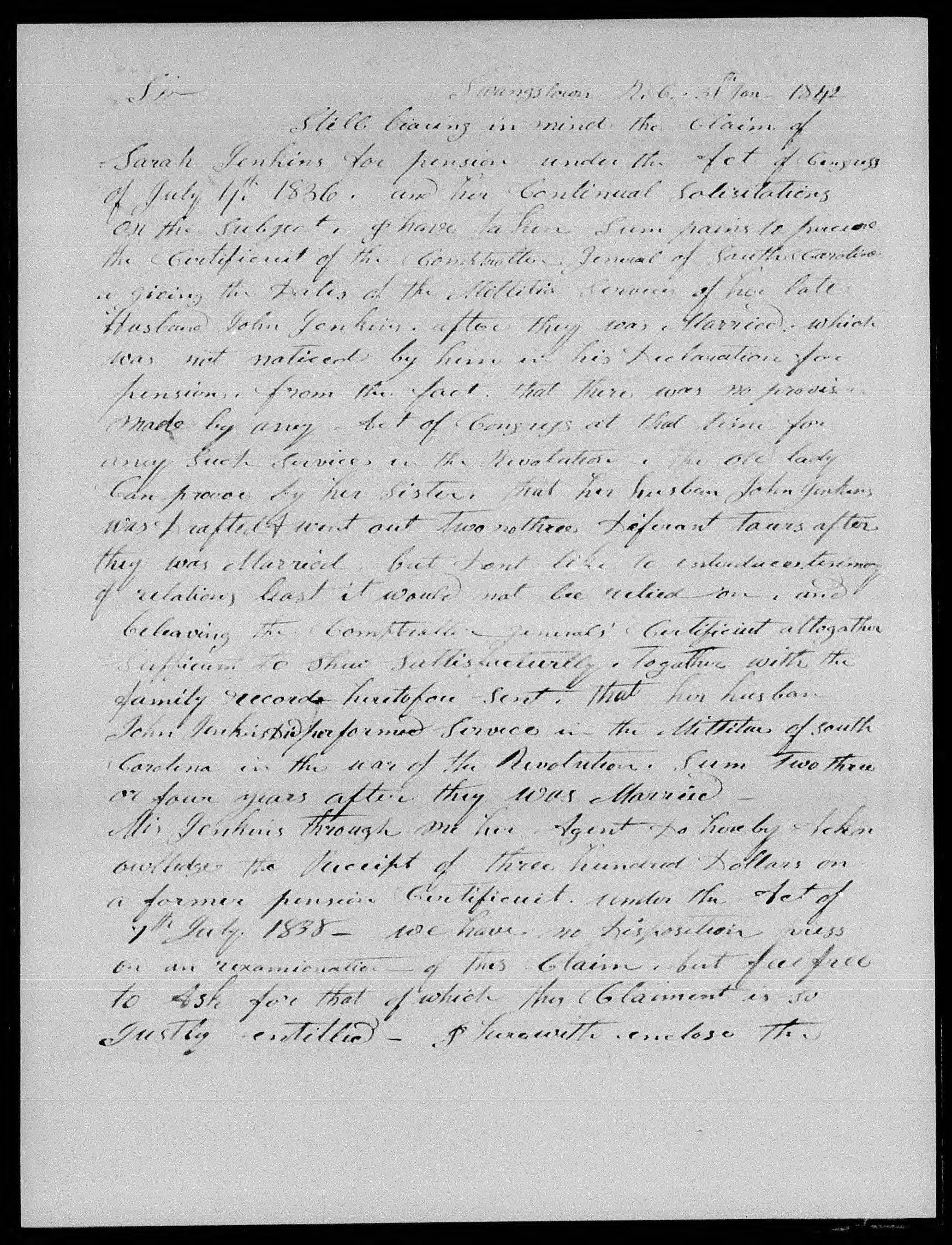Letter from James Roberts to James L. Edwards, 31 January 1842, page 1