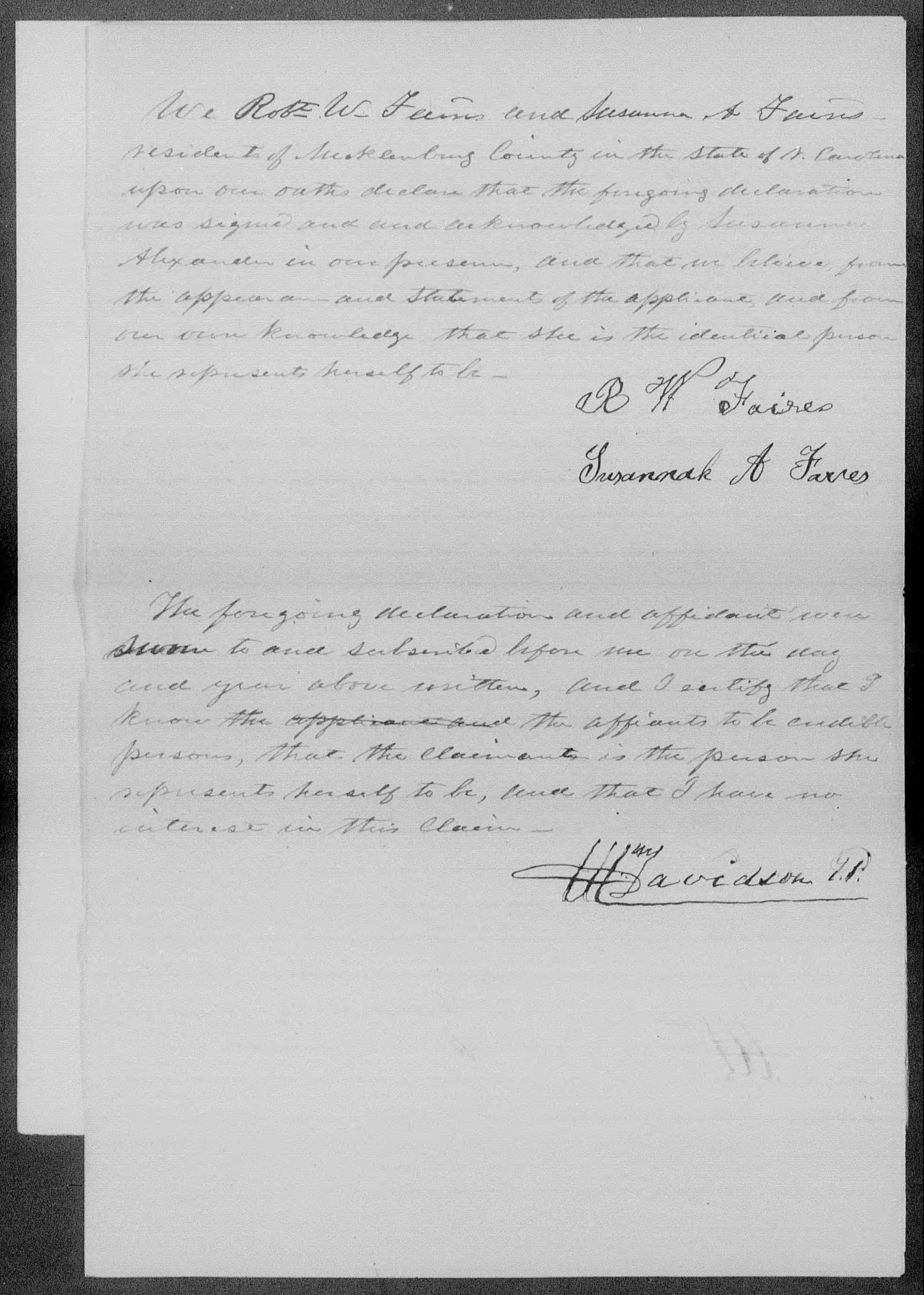 Appointment of William Davidson as Susana Alexander's Power of Attorney, 3 April 1855, page 2