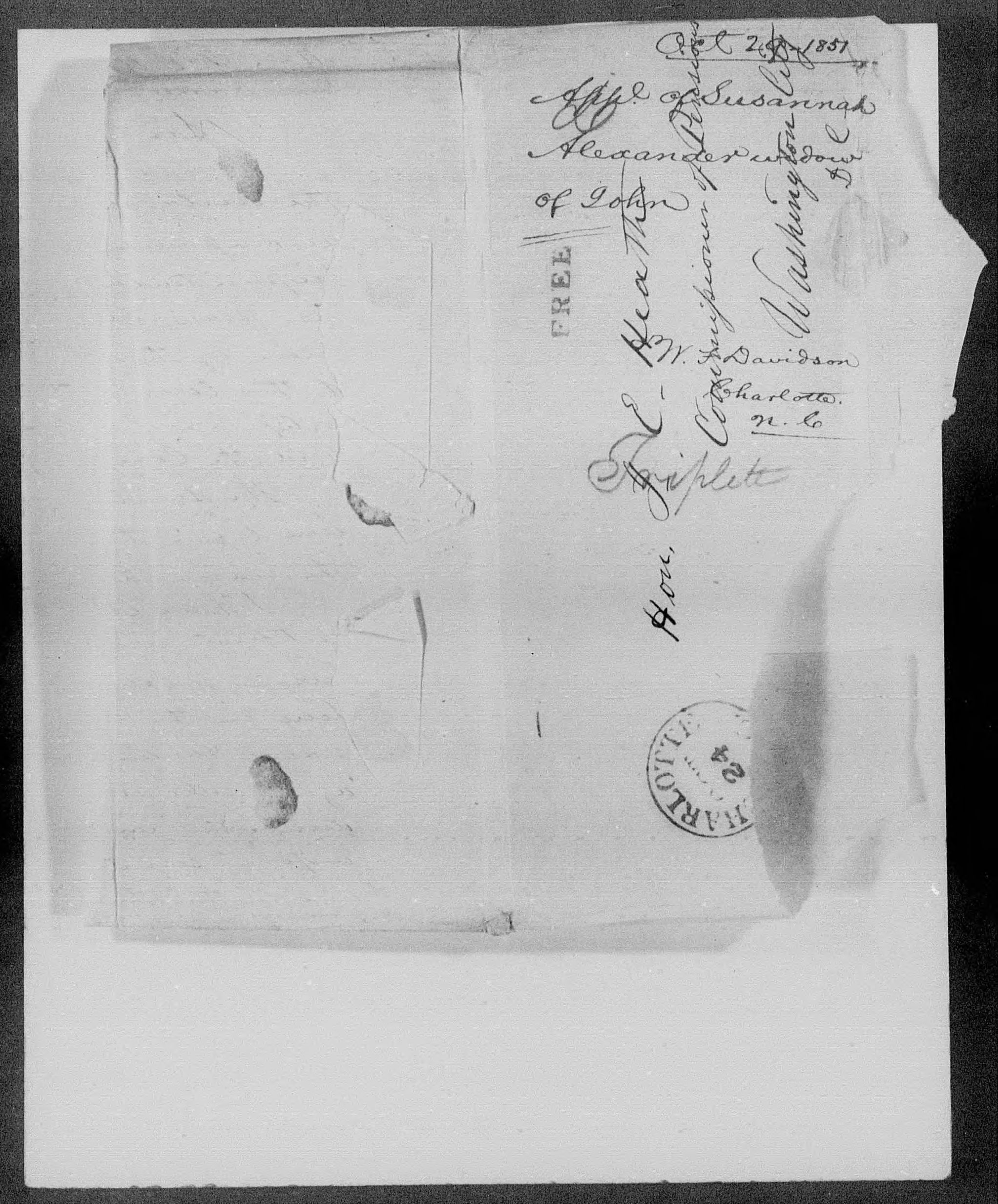 Letter from William Davidson to James Ewell Heath, 23 October 1851, page 2