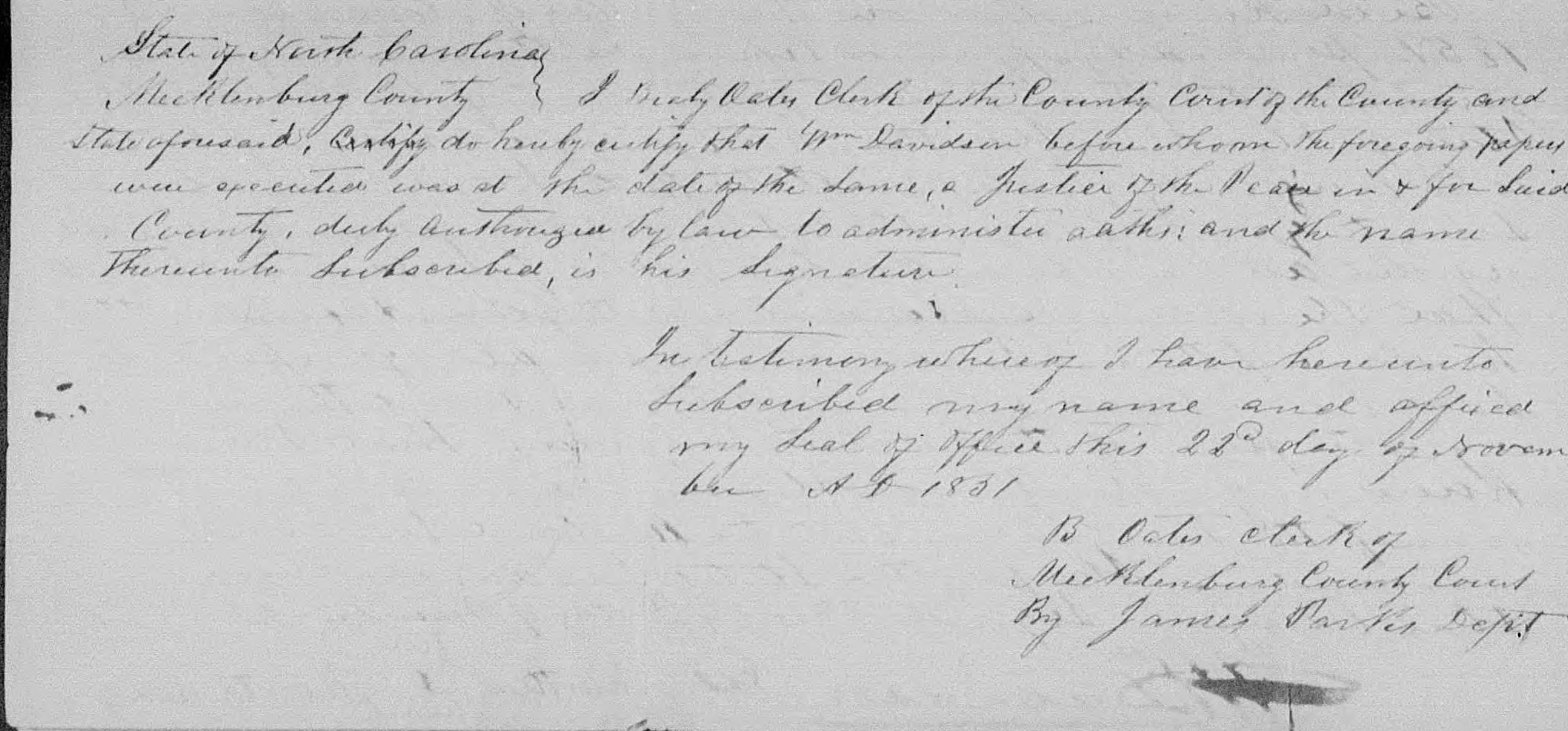 Affidavit of James A. Todd in support of a Pension Claim for Susana Alexander, 19 November 1851, page 2