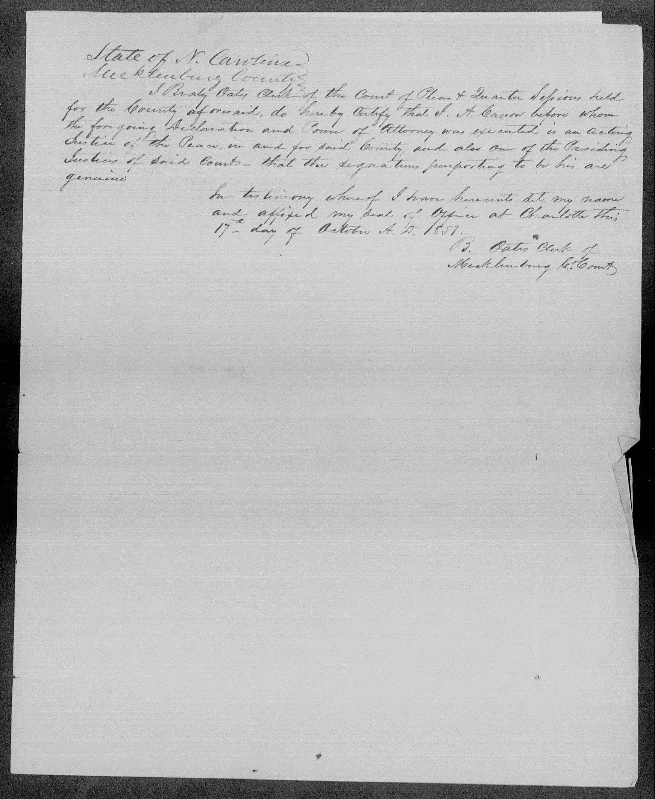 Application for a Widow's Pension from Susana Alexander, 13 October 1851, page 3