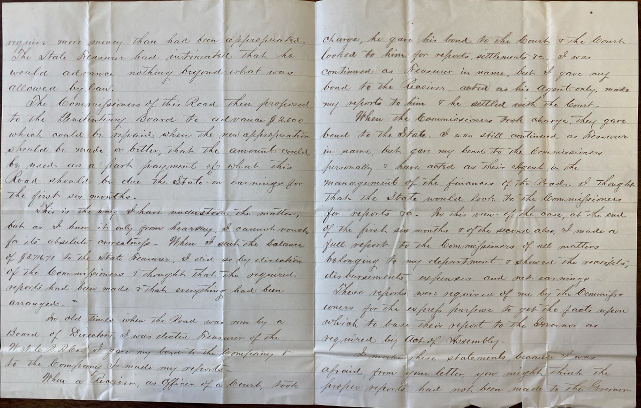 Page 2 of letter from Geo. P. Erwin to ZBV, March 16, 1877