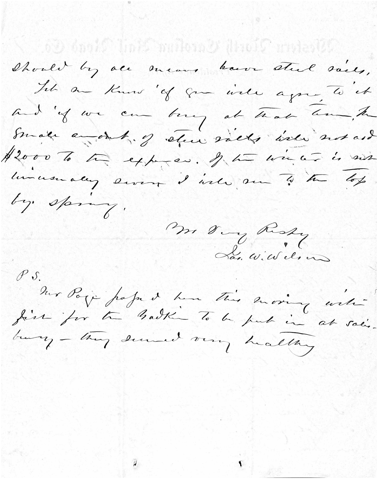 Letter from James W. Wilson to Zebulon B. Vance, 17 December 1877
