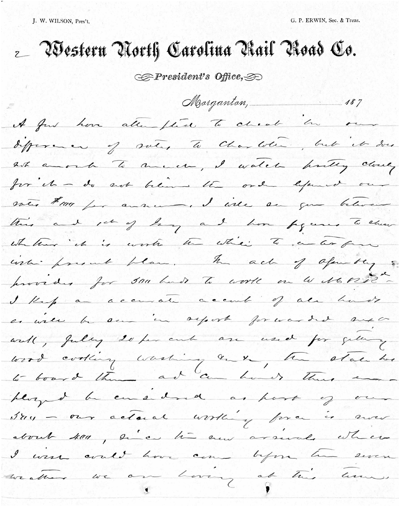 Letter from James W. Wilson to Zebulon B. Vance, 1 December 1877