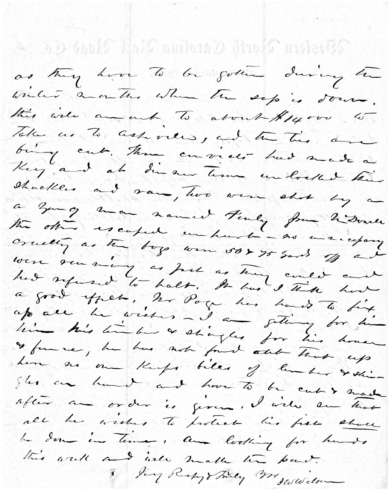 Jas. W. Wilson to ZBV November 21 1877 2