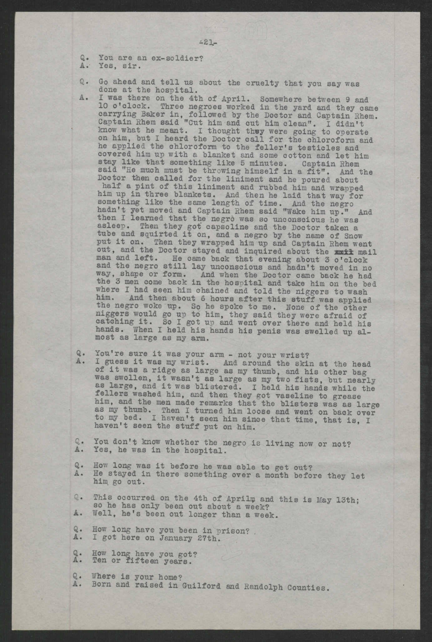 Investigation of the Charges Made by Inmates of the State Prison Farm to Earl E. Dudding, 12 May 1919, page 21