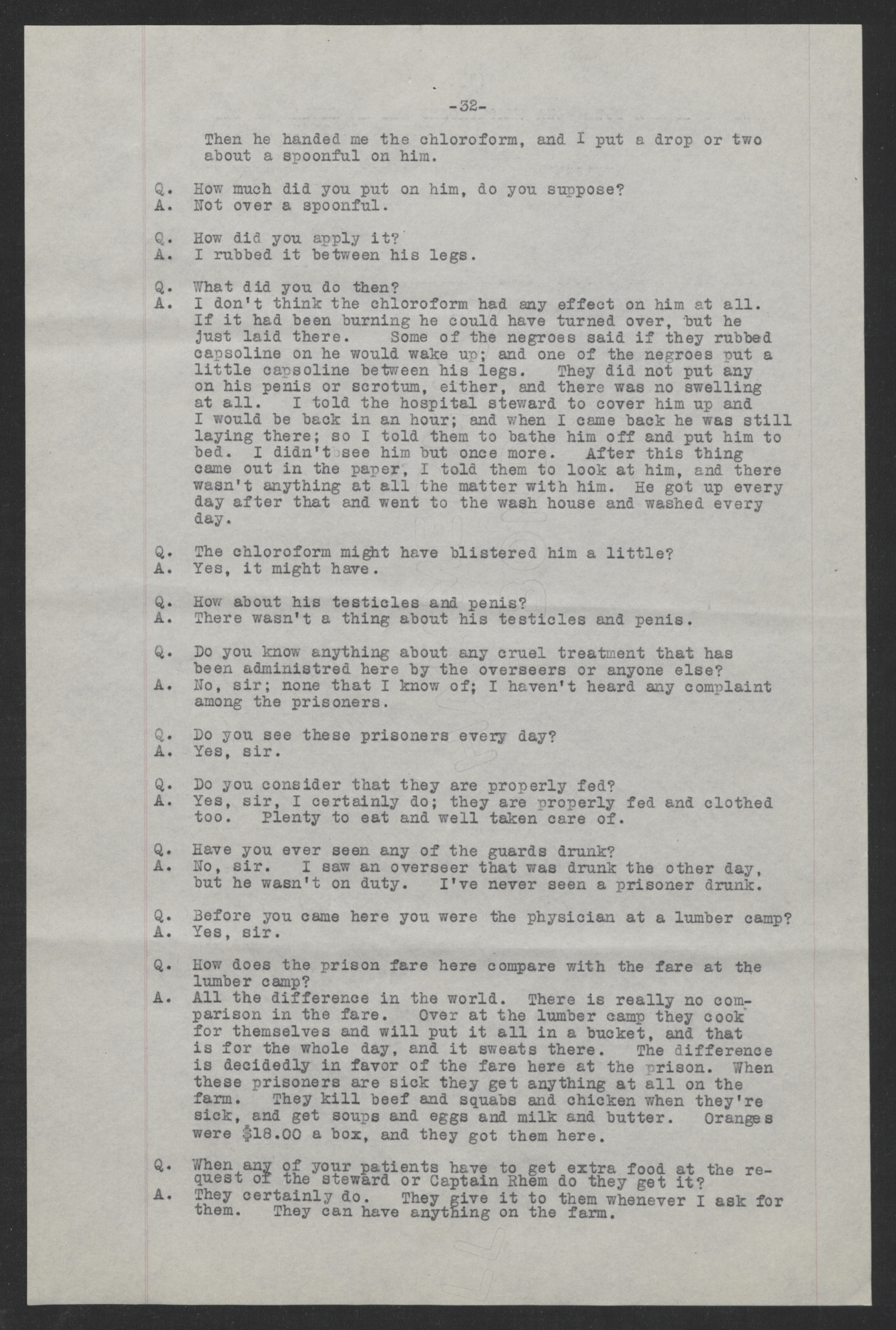 Investigation of the Charges Made by Inmates of the State Prison Farm to Earl E. Dudding, 12 May 1919, page 32