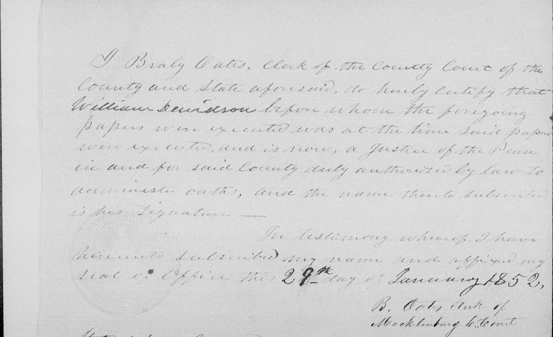 Application for a Widow's Pension from Susana Alexander, 22 January 1852, page 2