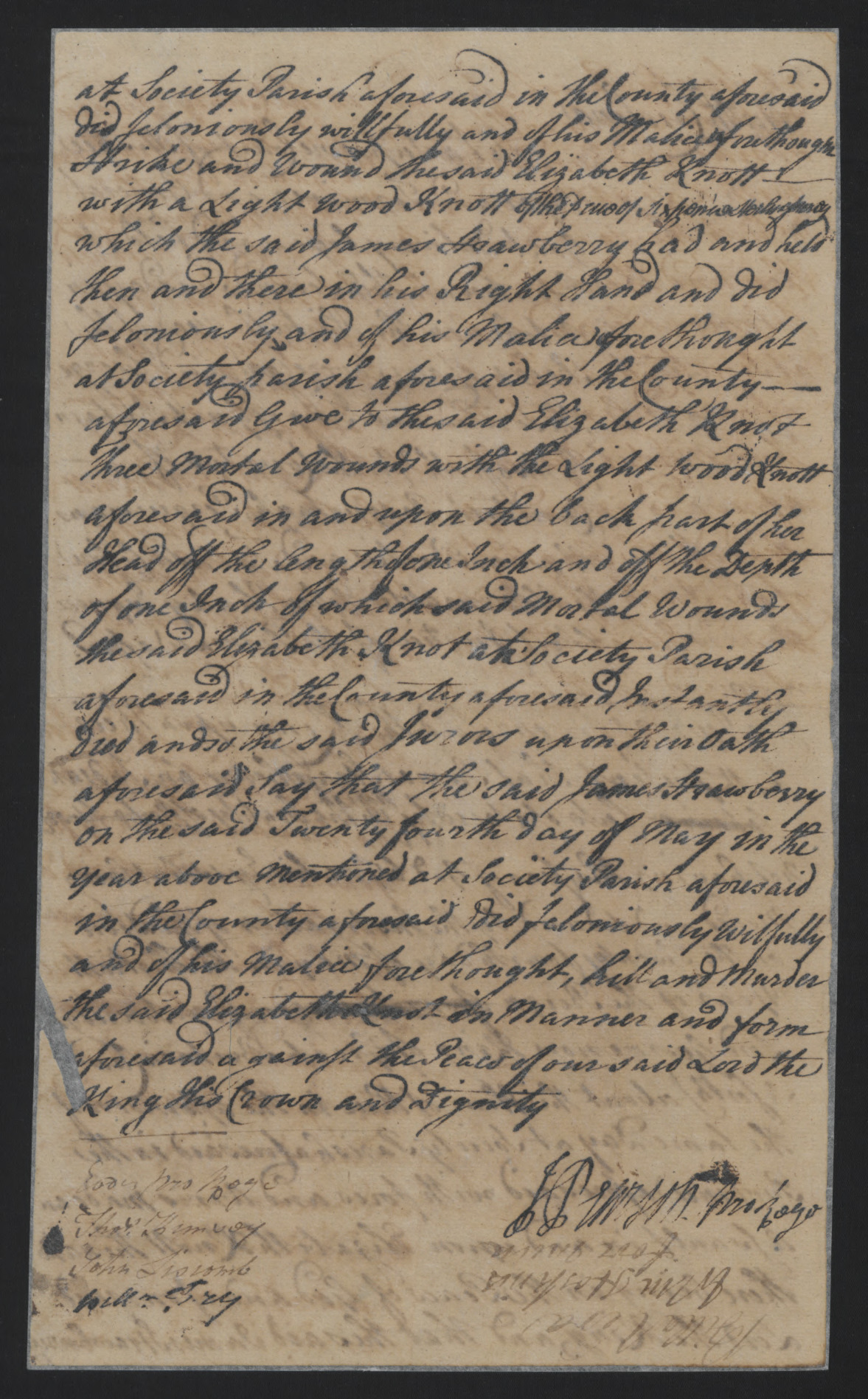 Indictment Against James Strawberry, October 1757, page 2