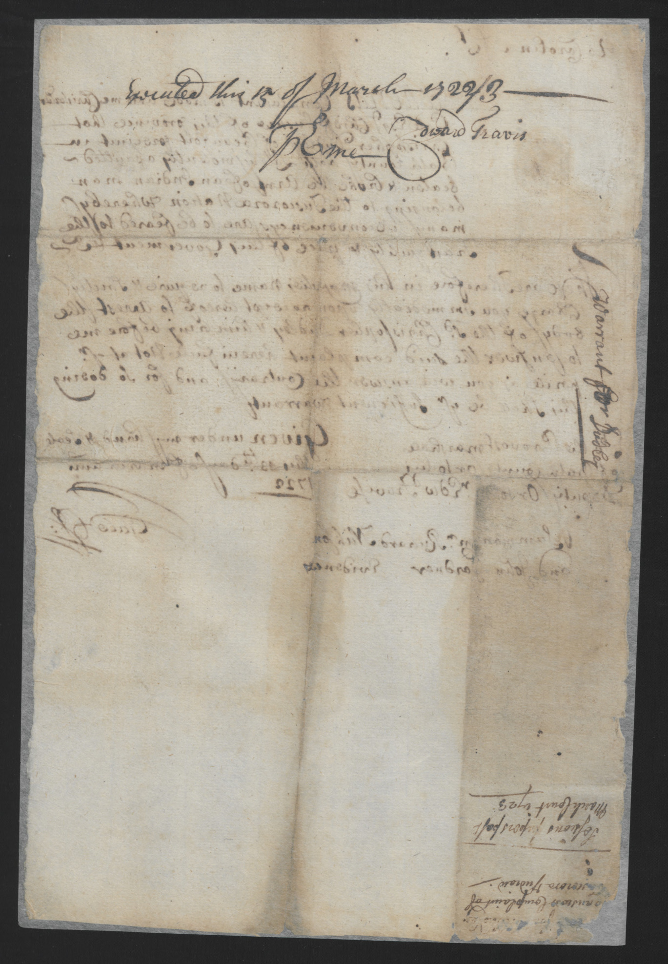 Court Summons for Richard Nixon and John Gardiner, 13 March 1722, page 2