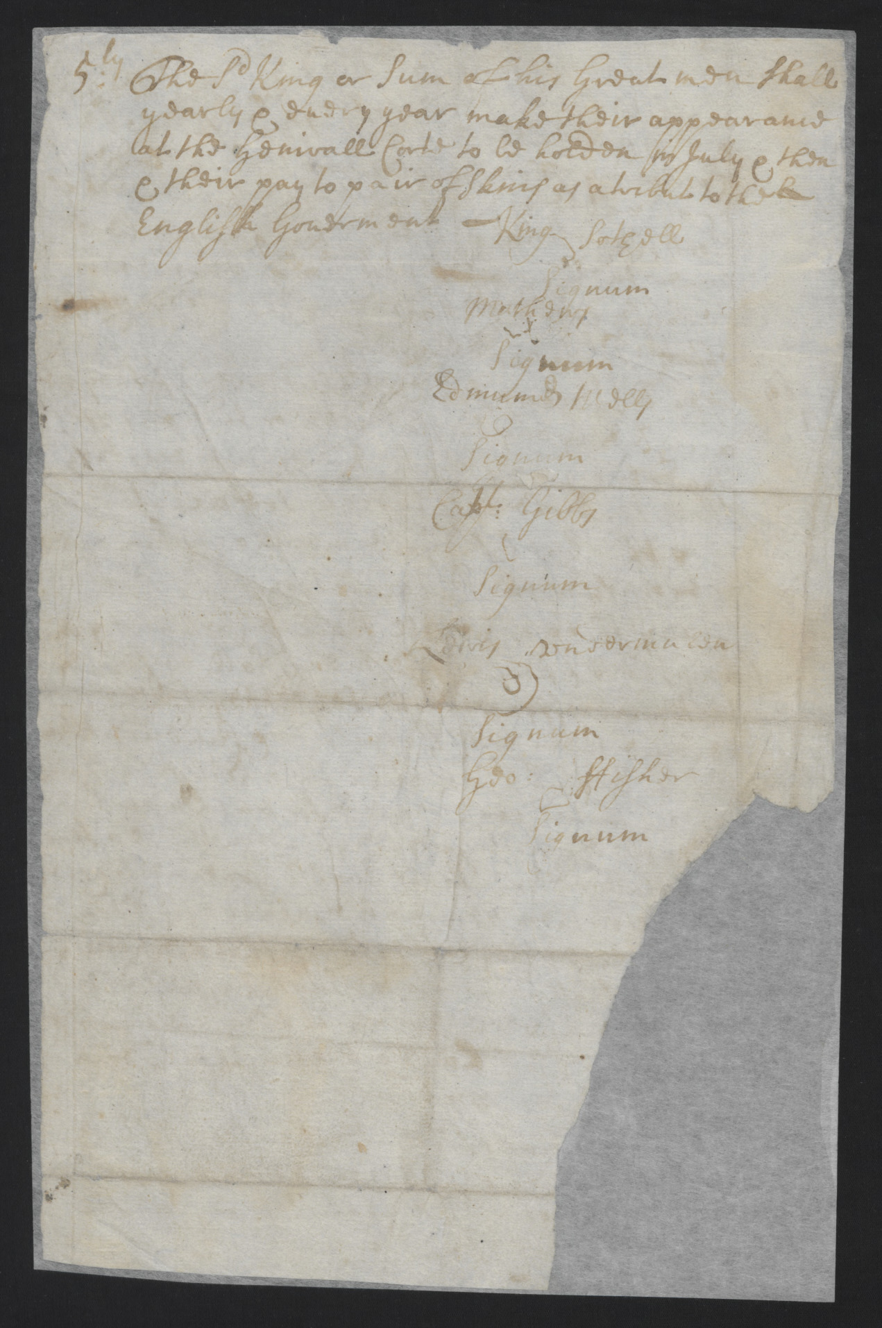 Agreement between the Colony of North Carolina and the Bear River Indians, 23 September 1699, page 2