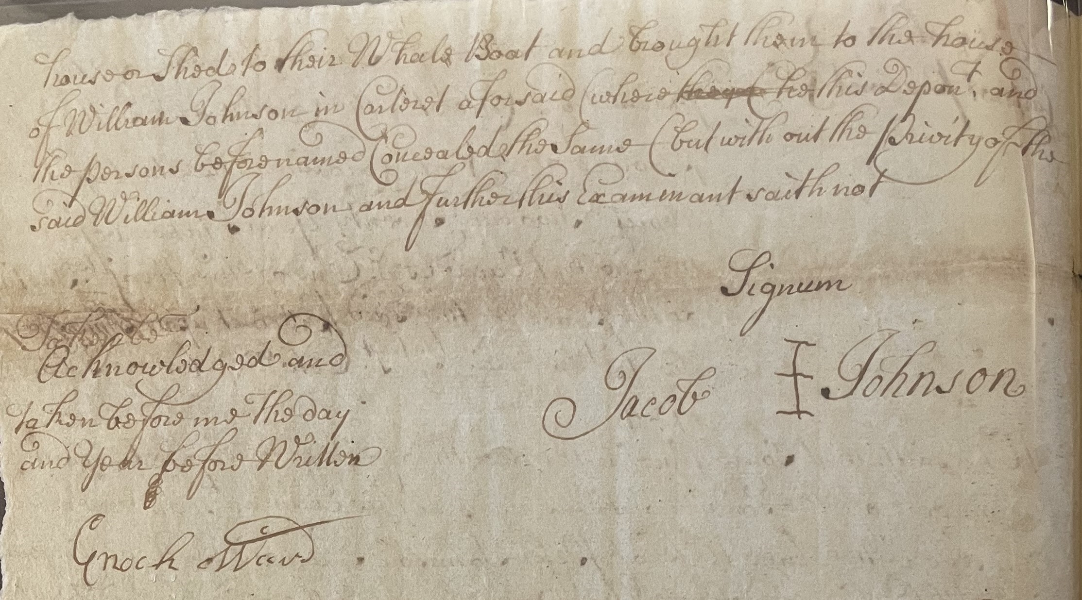 Deposition of Jacob Johnson, 15 October 17244, page 2