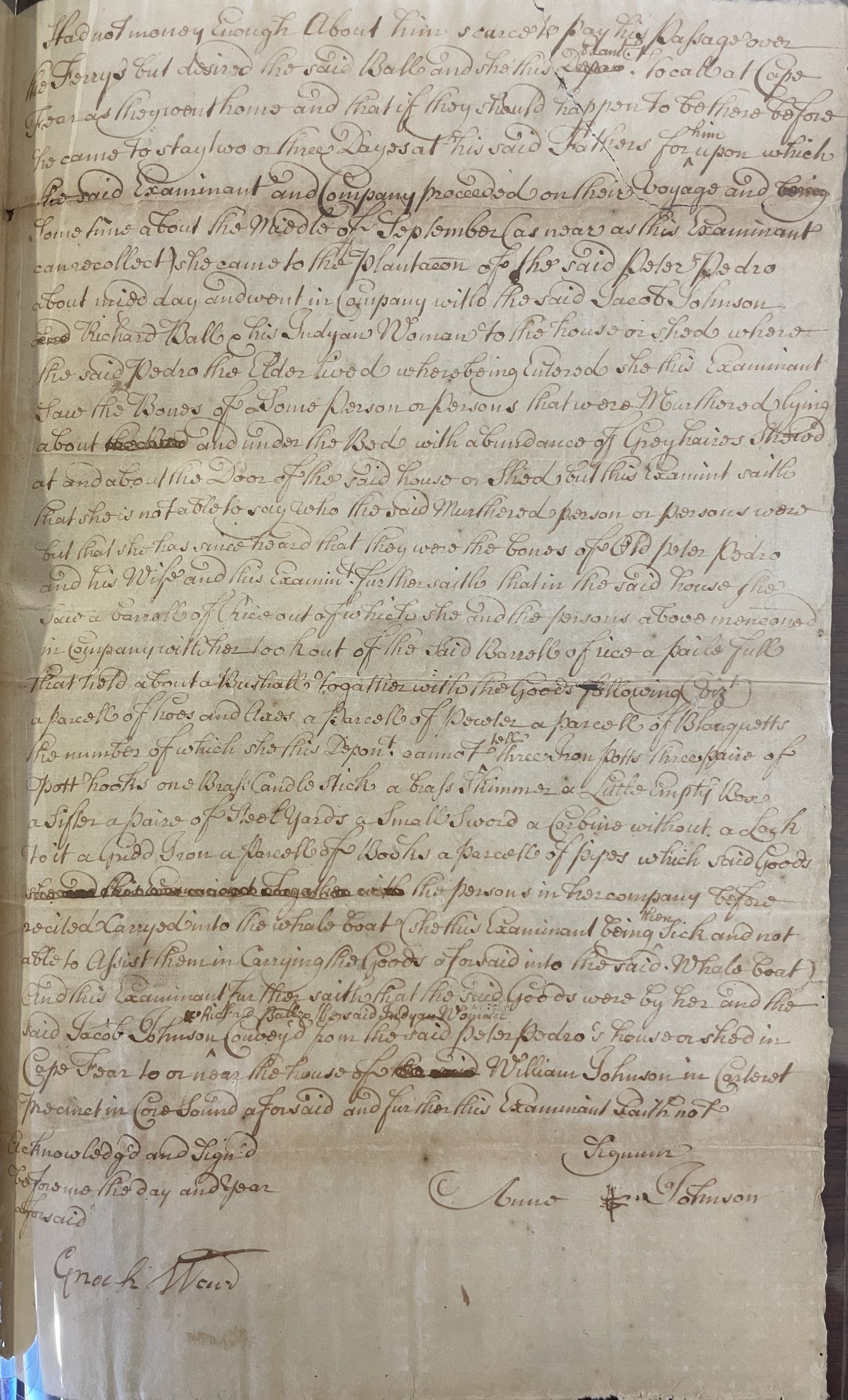 Deposition of Anne Johnson, 15 October 1724, page 2