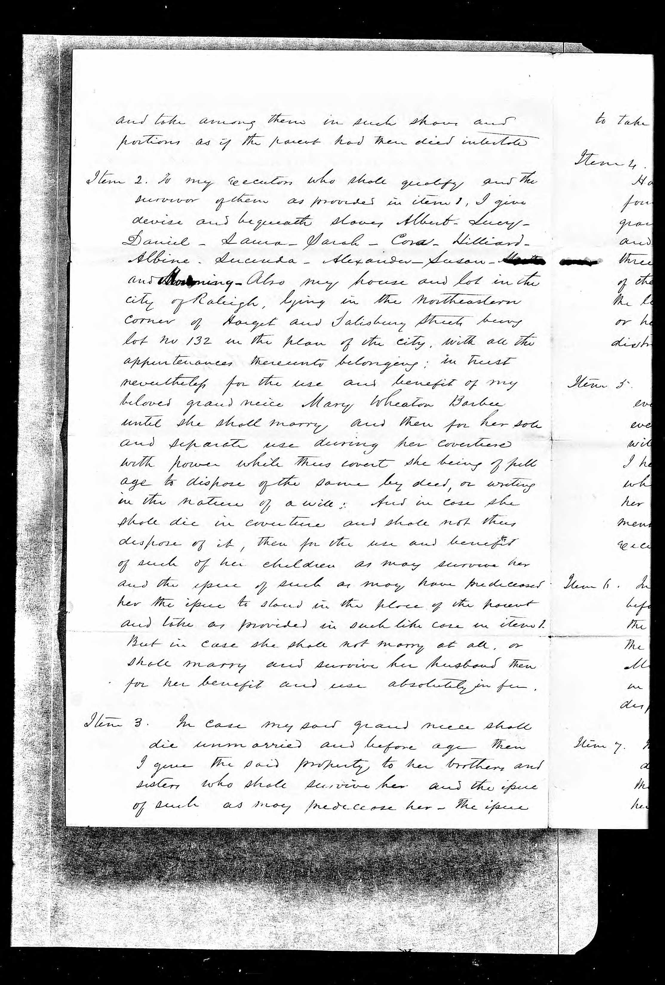 Will of Mary R. Wheaton, November 9, 1858, page 2