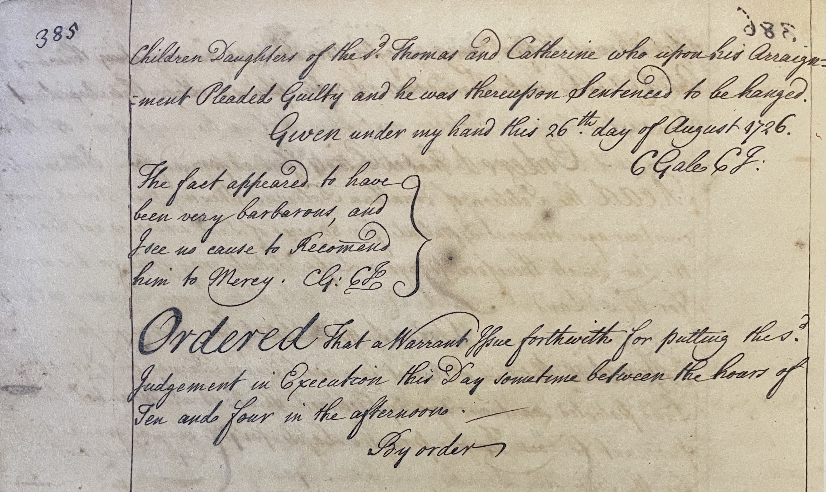 Minutes of the North Carolina Council, 25-26 August 1726, page 2