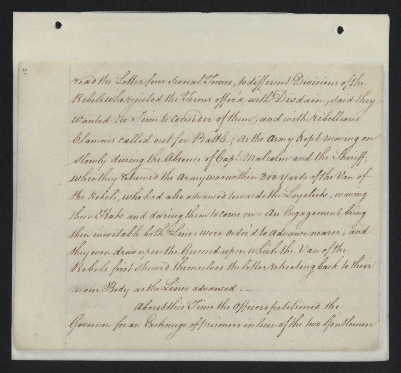 Journal Entry from William Tryon on the Expedition Against the Regulators, 16 May 1771, Page 3.