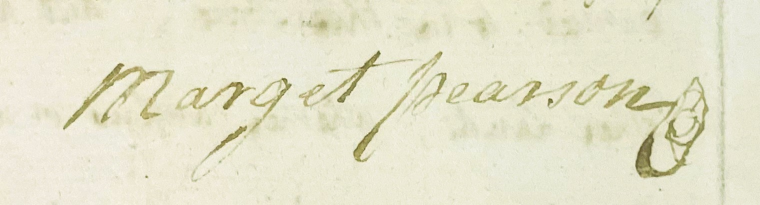 Signature of Margaret Pearson