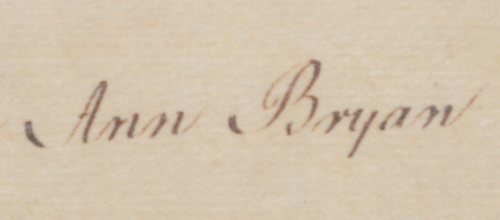 Anne Bryan's signature from her petition.