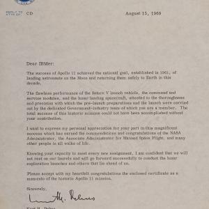 Letter to IBM contractors from Kurt Debus