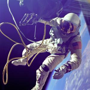 Ed White during the first American spacewalk