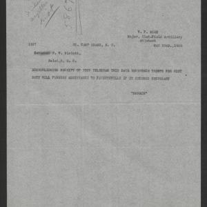 Telegram from W. S. McNair to Thomas W. Bickett, May 22, 1920