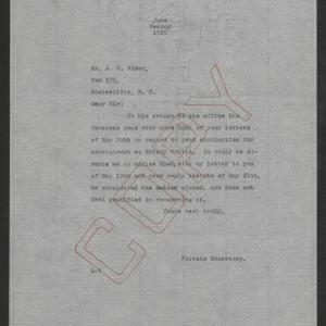 Letter from Santford Martin to A. H. Nixon, June 2, 1920
