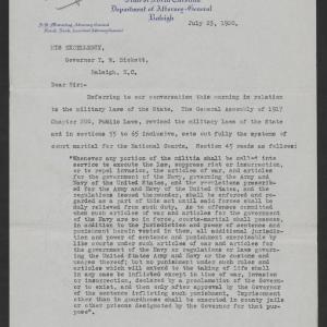 Letter from Francis Nash to Thomas W. Bickett, July 23, 1920, page 1