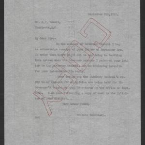 Letter from Santford Martin to Jake F. Newell, September 5, 1919