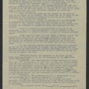 Public Statement by William H. Williamson, President of the Pilot Cotton Mills Company, October 29, 1919