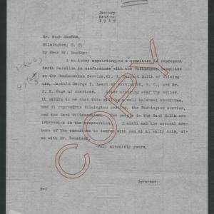 Letter from Thomas W. Bickett to Hugh MacRae, January 7, 1919
