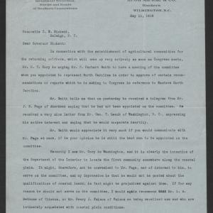 Letter from Hugh MacRae to Thomas W. Bickett, May 15, 1919