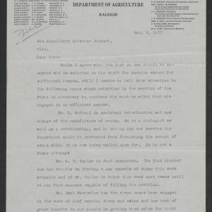 Letter from William A. Graham to Thomas W. Bickett, October 2, 1917, page 1