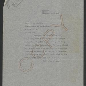 Letter from Thomas W. Bickett to William A. Graham, October 6, 1917