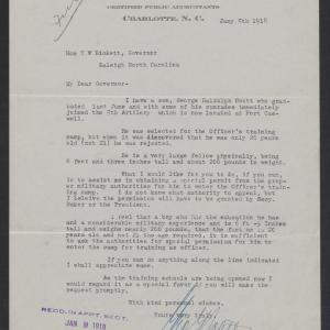 Letter from George G. Scott to Thomas W. Bickett, January 5, 1918