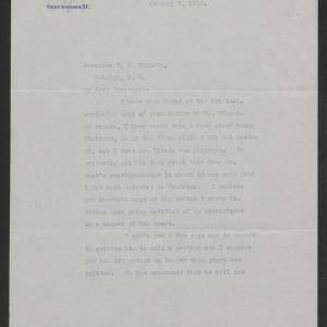 Letter from Alfred M. Scales to Thomas W. Bickett, January 7, 1918, page 1