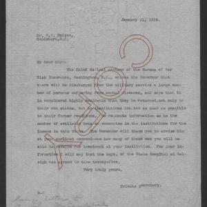 Letter from Santford Martin to William W. Faison, January 11, 1919