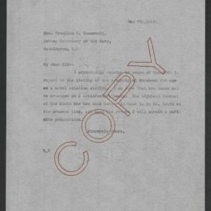 Letter from Thomas W. Bickett to Franklin D. Roosevelt, May 6, 1919