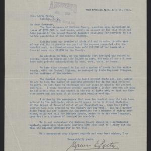 Letter from Rector to Craig, July 16, 1913