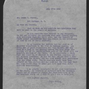 Letter from Craig to Rector, July 17, 1913