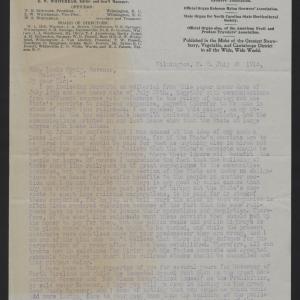 Letter from Whitehead to Craig, July 30, 1913